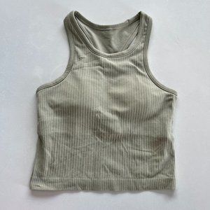 Lululemon Ebb to Street Cropped Tank Green Fern Size 4
